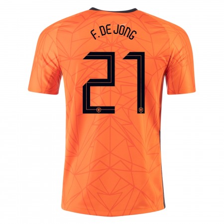 Billiga Fotbollströjor Nederländerna Frenkie de Jong 21 Hemma tröja EM 2020 Kortärmad